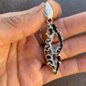 *RARE* ocos geode natural crystal 925 sterling silver housed custom artisan